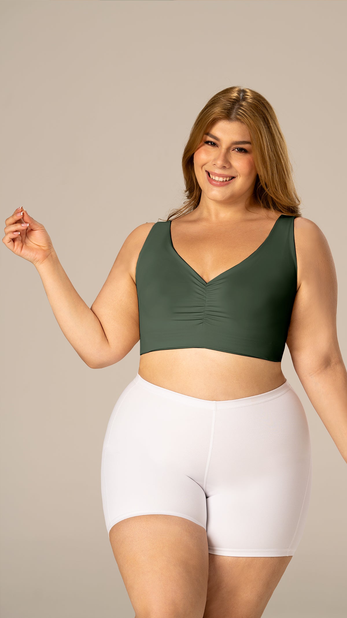 B-06006 Top de realce (Verde oliva)